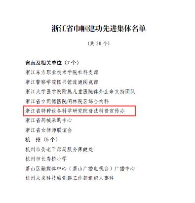 浙江省特科院普法科普宣傳辦榮獲浙江省巾幗建功先進集體 浙江省特科院普法科普宣傳辦榮獲浙江省巾幗建功先進集體